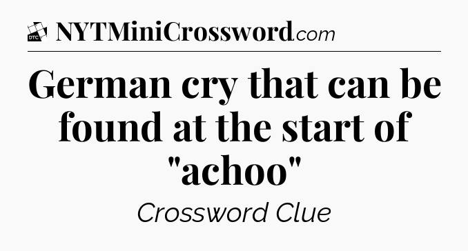 German cry that can be found at the start of 