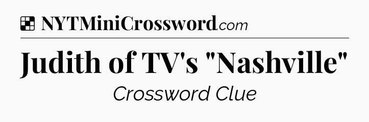 Solution: Judith of TV's 