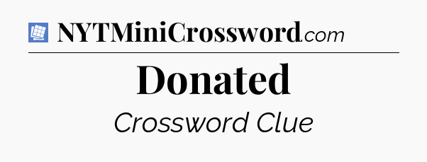 Donated Puzzle Page Crossword Clue