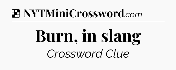 Solution: Burn, in slang - NYT Crossword