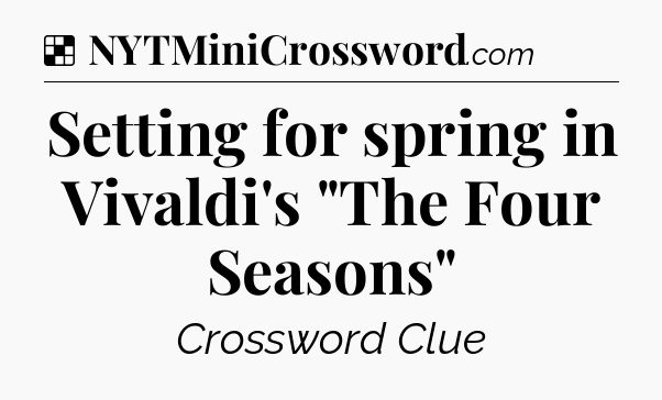Solution: Setting for spring in Vivaldi's 