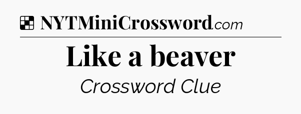 Solution: Like a beaver - NYT Crossword