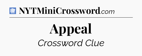 Appeal Puzzle Page Crossword Clue