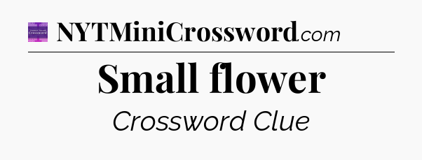 Small flower - Thomas Joseph Crossword