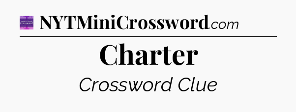 Charter - Thomas Joseph Crossword