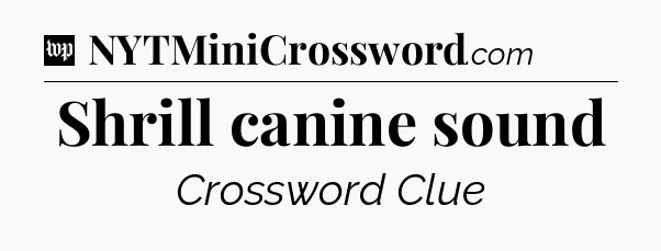 Shrill canine sound Crossword Clue