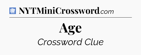 Age Puzzle Page Crossword Clue