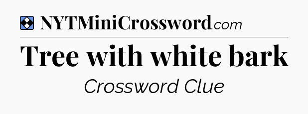Solution: Tree with white bark - NYT Mini Crossword