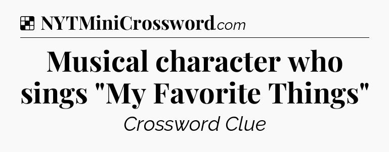 Solution: Musical character who sings 