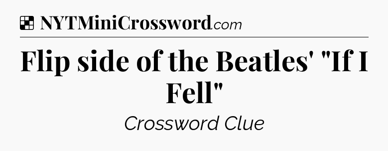 Solution: Flip side of the Beatles' 