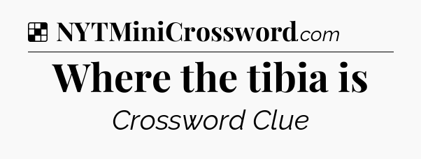Solution: Where the tibia is - NYT Crossword