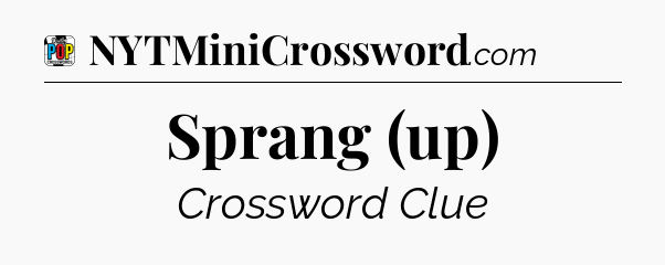 Sprang (up) Crossword Clue