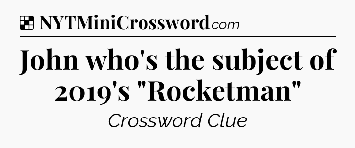 Solution: John who's the subject of 2019's 