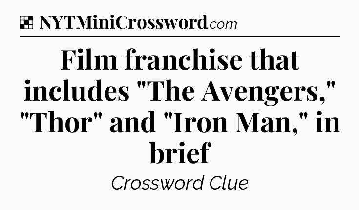 Solution: Film franchise that includes 