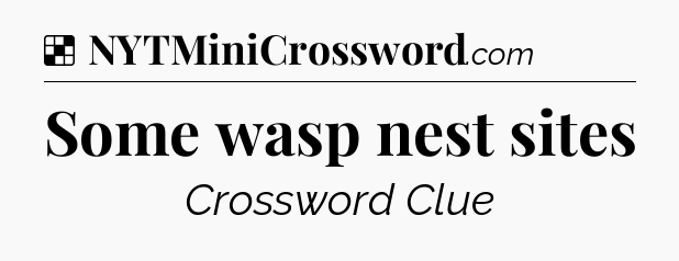Solution: Some wasp nest sites - NYT Crossword