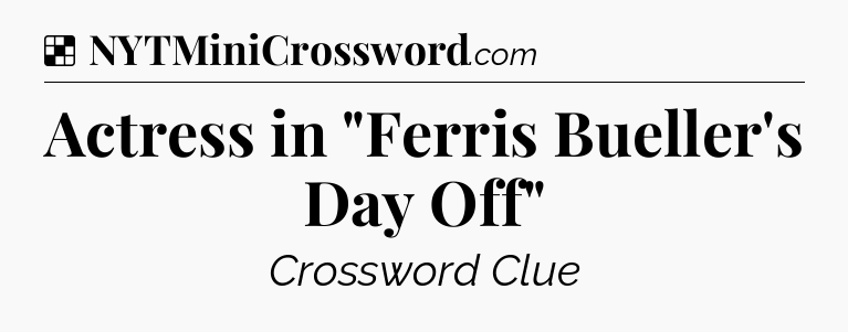 Solution: Actress in 