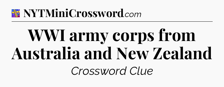 WWI army corps from Australia and New Zealand Codycross