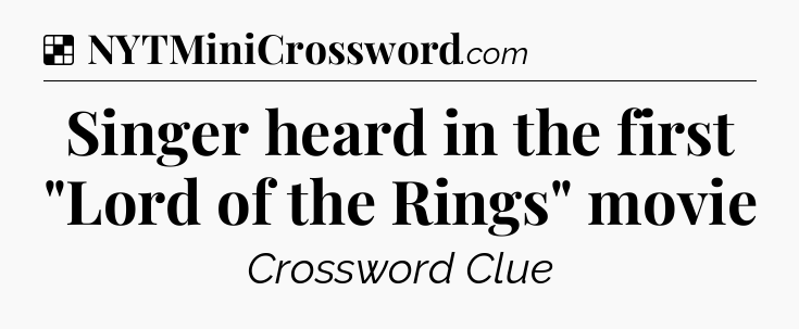 Solution: Singer heard in the first 