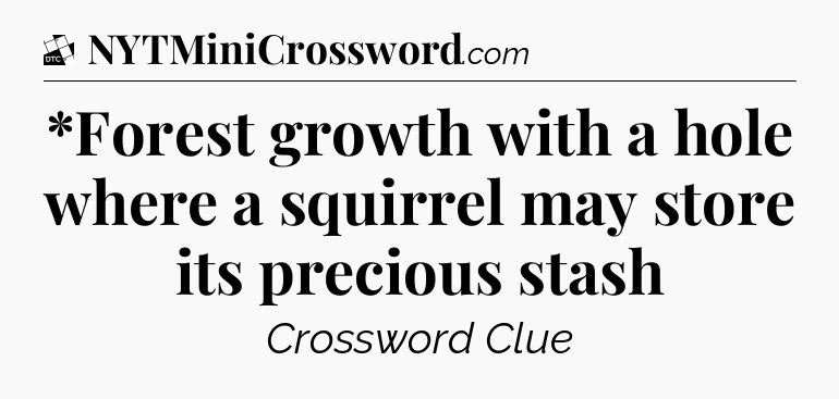 *Forest growth with a hole where a squirrel may store its precious stash - Daily Themed Classic Crossword