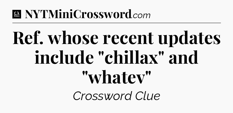 Ref. whose recent updates include 