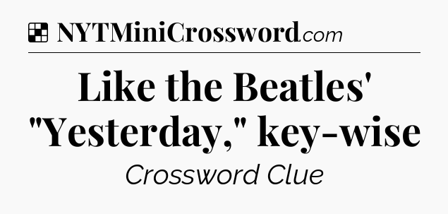 Solution: Like the Beatles' 