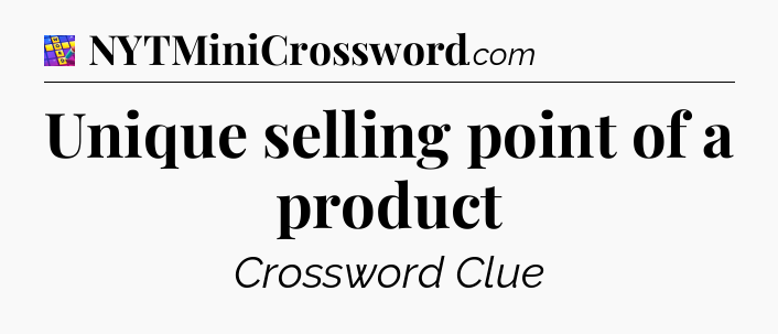 Unique selling point of a product Codycross