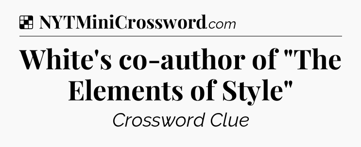 Solution: White's co-author of 