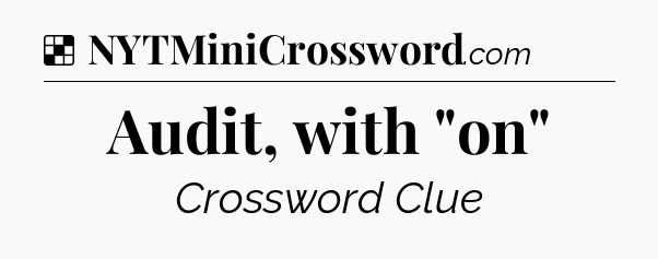 Solution: Audit, with 