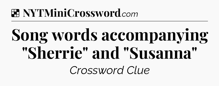 Solution: Song words accompanying 