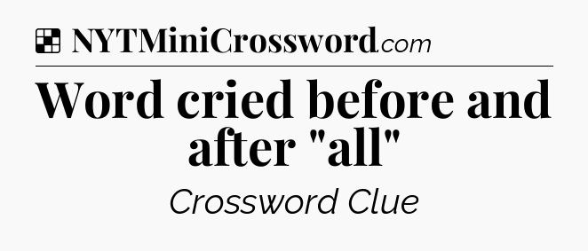 Solution: Word cried before and after 
