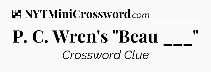 Solution: P. C. Wren's 