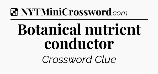 Solution: Botanical nutrient conductor - NYT Crossword
