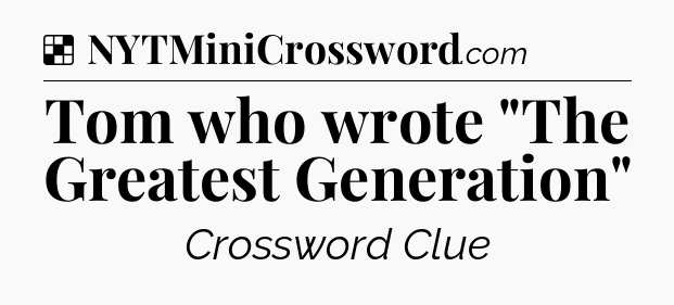 Solution: Tom who wrote 