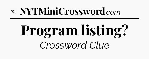 Program listing - WSJ Crossword