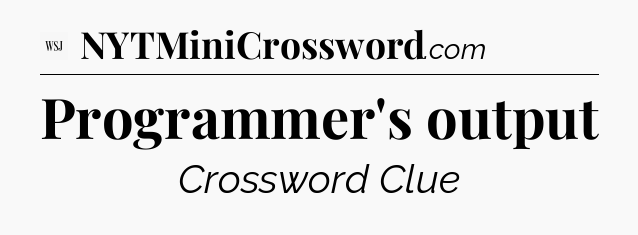 Programmer's output - WSJ Crossword