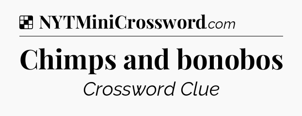 Solution: Chimps and bonobos - NYT Crossword