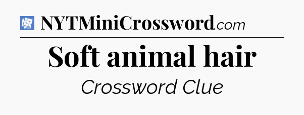 Soft animal hair Puzzle Page Crossword Clue