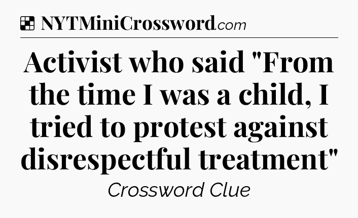 Solution: Activist who said 