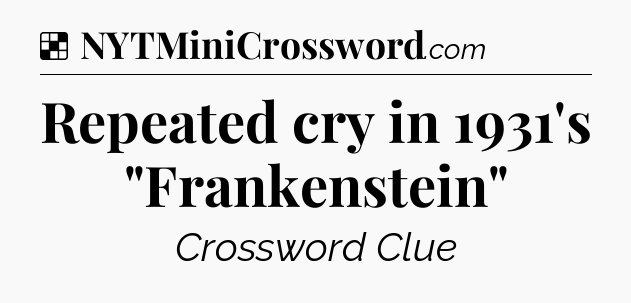 Solution: Repeated cry in 1931's 
