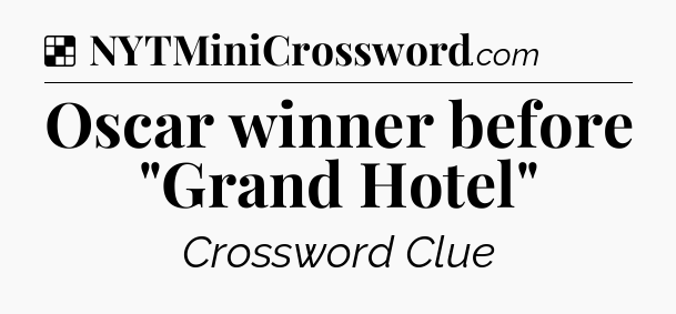 Solution: Oscar winner before 