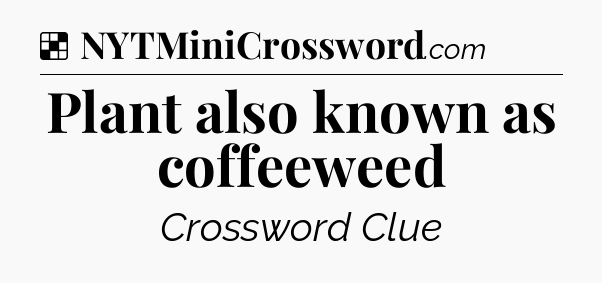 Solution: Plant also known as coffeeweed - NYT Crossword