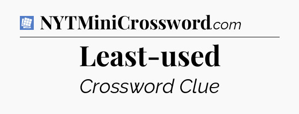 Least-used Puzzle Page Crossword Clue