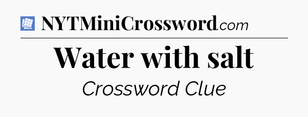 Water with salt Puzzle Page Crossword Clue