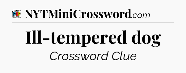 Ill-tempered dog Crossword Clue