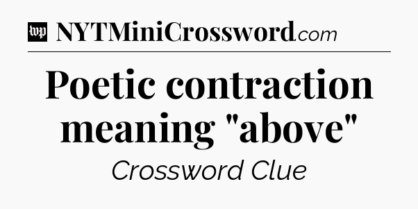 Poetic contraction meaning 