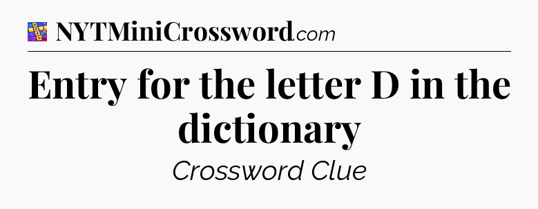 Entry for the letter D in the dictionary Codycross