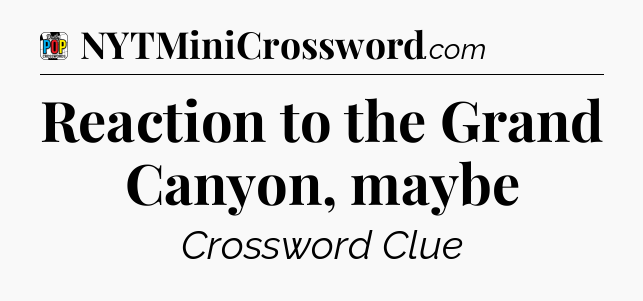 Reaction to the Grand Canyon, maybe Crossword Clue