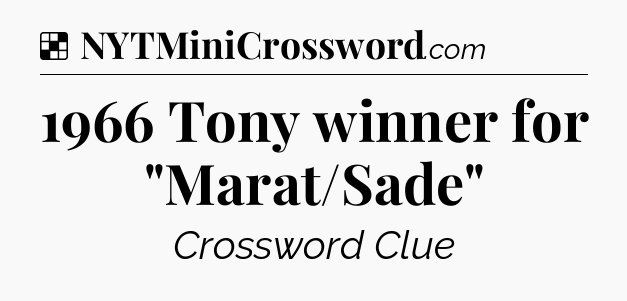 Solution: 1966 Tony winner for 