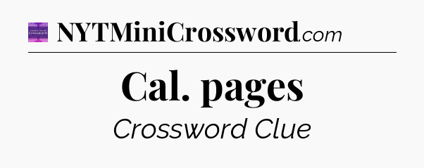 Cal. pages - Thomas Joseph Crossword