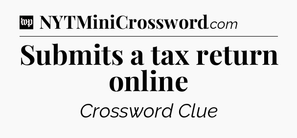 Submits a tax return online Crossword Clue